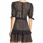 For Love & Lemons  Black Lace Bow Ruffle Mini Dress Size Small Photo 1