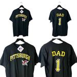 Urban Outfitters NEW Pittsburgh Pirates Dad 1 T Shirt Black Large L MLB Graphic Tee 100% Cotton Photo 1