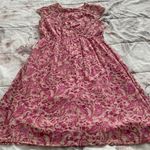 Allison Brittney Floral Pink Beige Barbiecore High Waist Cotton Dress, size M Photo 12