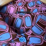 Alexis  pink blue brown geometric retro blouse Photo 5