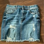 Wax Jean Distressed Denim Jean Skirt Photo 0