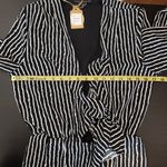 Haute Monde Black and White Striped Long Sleeve Romper NWOT Size Medium Photo 10