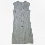 1960s Vintage Bonwit Teller Gray Wool Tweed Mod Sleeveless Shift Dress Size 4 Photo 10