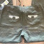 INC NWT  khaki linen drawstring wide leg pants with a bit of bling on the pockets. Sz 4 Photo 2