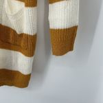 Dreamers  Mustard Yellow White Stripe Cardigan Open Front Long Line Slouchy Sz S Photo 3