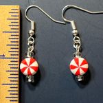 Handmade Peppermint Candy Red And White Christmas Earrings New Photo 1