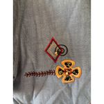 Vintage Bobbie Brooks Embroidered Patchwork Floral Stitched Button Top sz M Boho Blue Size M Photo 7