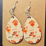 Thanksgiving Turkey Gobble Gobble Teardrop Earrings New Photo 0