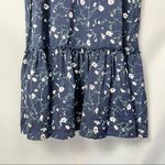 Boutique  Navy Blue Floral A-Line Mini Dress M Photo 3