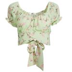 Madden Girl MADDEN NYC Women's Peasant Tie Top Photo 2