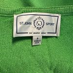 St. John Vintage  Sport Kelly Green Sweater V Neck Logo Gold Buttons Preppy Twee Photo 2