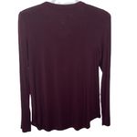American Eagle  Soft & Sexy lace up burgundy long sleeve t-shirt size S Photo 1