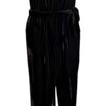 Modcloth  Small Ruffled V-Neck Velvet Black Jumpsuit Photo 0