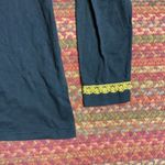 VINTAGE GOLD LACE TRIM BLACK MOCK NECK LONG SLEEVE SHIRT Size L Photo 2