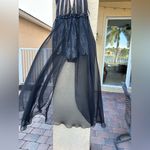 Mac Duggal  Black Beaded Sequin Shorts Maxi Sheer Skirt Gown Size 6 Photo 5