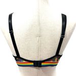 Rainbow Heart Patterned Bralette sz L Black Size L Photo 4