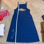 Disney Vintage The  Store Denim Strappy Maxi Dress Embroidered Winnie the Pooh L Photo 13