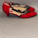 Pleaser Red and Black Patent Heels size 11 retro funky unique 50s kitten heel Photo 2