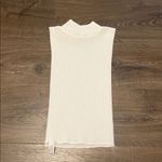 Vintage Ribbed White Ivory Dicky Turtleneck, One Size Photo 1
