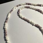 White & Purple Puka Shell Beaded 29 1/2 Inch Beaded Necklace Photo 2
