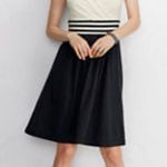 Lands' End black and ivory white surplice top knit dress size small Photo 0