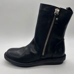 Fly London New Fade966Fly Leather Ankle Boots Women 36 US 5.5-6 Zip Up Black Rug Photo 1