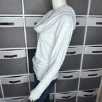 Lucy White Cowl Neck Hoodie Top Size XS White Photo 9