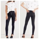 Madewell 9" High-Rise Skinny Jeans in Berkeley Black: Button-Through Edition Sz Photo 1