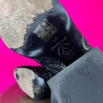 Ash  Fedora Black Gold Embroidered Floral Ankle Boot Sz 37 Photo 5