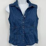 Faded Glory  Vintage Y2K Denim Button Up Vest Shirt Size Small Early 2000s Photo 0