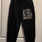 Women's Poetic Justice Black Tupac Joggers Sweatpants Size Large GUC #7111 Photo 1