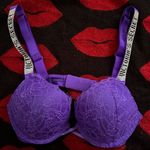 Victoria's Secret Victoria’s Secret purple lace bombshell add 2 cups bling push up bra 32A Photo 0
