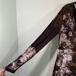 Desigual  Women Brown Mixed Prints Long Sleeve T-shirt Dress Photo 4