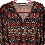 Rafaella  Southwest Zipper Detail Top Blouse Western Tribal Stretch Large Photo 6