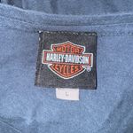 Harley Davidson Harley-Davidson Women’s Large Navy Long Sleeve Graphic Tee Southside Back Print Photo 5