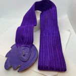 Vintage 80s Statement Leaf Belt Adjustable Waldorf Creations Leather Suede Purple Photo 1