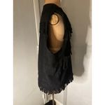 CooFandy Black Sleeveless Zip Up Fringe Vest L Cowgirl Western Country Witchcore Size XL Photo 3