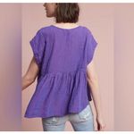 Holding Horses  Purple Linen Blend Peasant Babydoll Top Size L Photo 7
