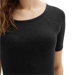 Everlane Ribbed Tencel Short Sleeve Bodysuit Black Size S Photo 2