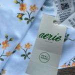 Aerie NWT large high cute cheeky bikini swim bottom blue floral Photo 5