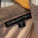 Three Pink Hearts NWT  gold metallic shimmer swing dress Photo 6