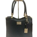 Bebe Tote Bag Medium Black with gold hardware braided handles Photo 0