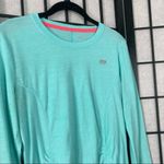 Marika Tek Performance Athletic Long Sleeve Polyester Ruched Shirt Teal Medium Blue Photo 3