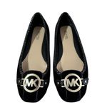 Michael Kors MK Fulton Women's Flat Moccasins Black Suede Quilted Size 6 Gold Photo 0