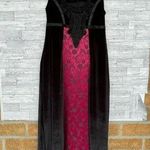 Cykxtees Sleeveless Maxi Dress Velvet Red Brocade VINTAGE 90's Y2K XL Black Photo 0