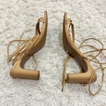 A New Day Marcia Strappy lace up Wrap Block Heels tan nude 9.5 Photo 5