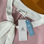 Cupshe Women’s Pink Dress with White Bow – Size 2X, Short Sleeve, A-Line, 100% Polyester, NWT Photo 2