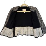 Rebecca Taylor  Tweed Peplum Zip Front Jacket Sleek Textured Luxury Womens Size 4 Photo 3