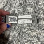 Chelsea 28 Grey Heather Silver Sequins Cold Shoulder Long Sleeve Cable Sweater Photo 5