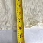 Bonjour vintage ruffle collar Cream butter yellow peasant boho top crinkle Photo 12